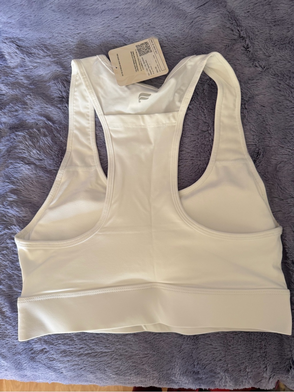 Fabletics White Racerback Sports Bra - Picture 2 of 4